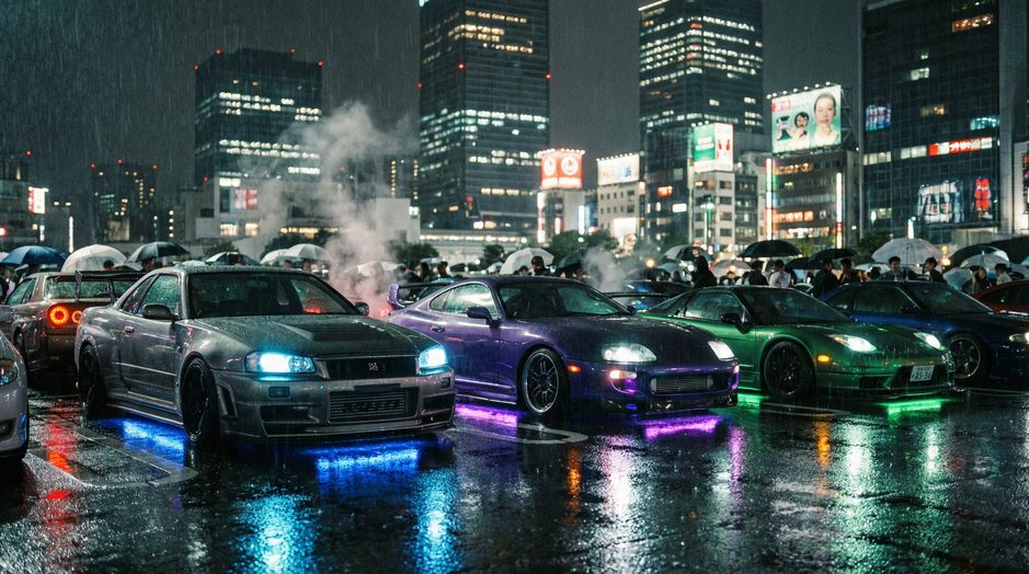 网红主播夜间车聚